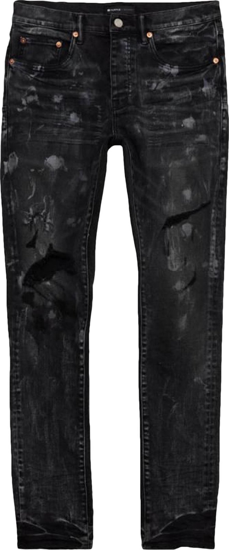 NWT PURPLE BRAND Black Super Fade Weft Repair Jeans Size 36/46 $275 