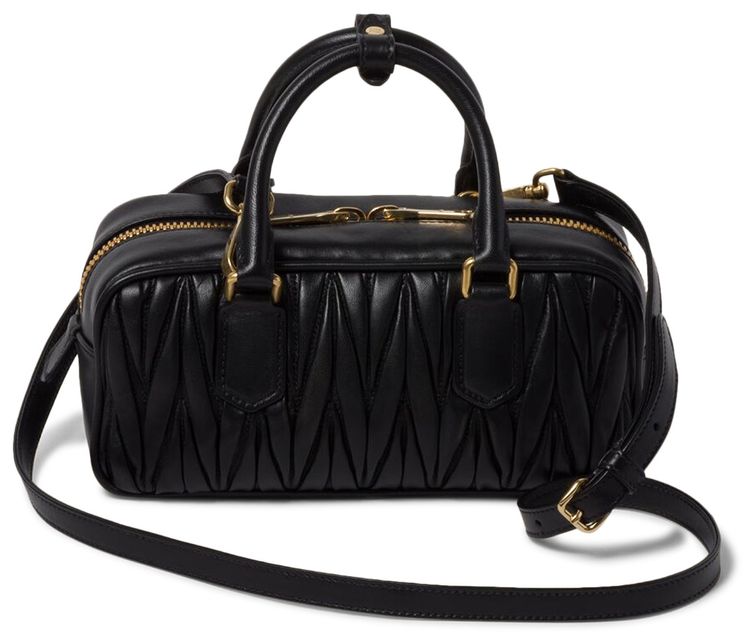 Miu Miu Matelasse Top Handle Bag Black
