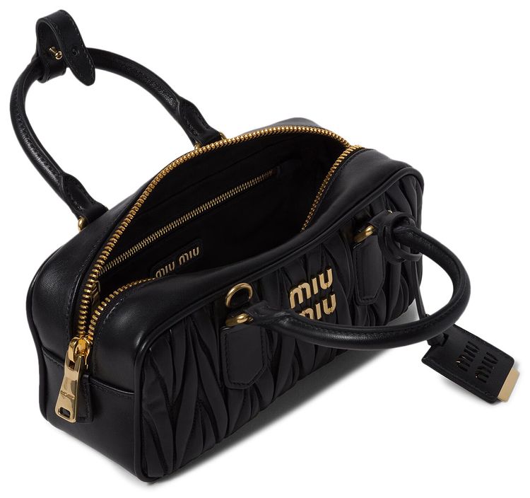 Miu Miu Matelasse Top Handle Bag Black