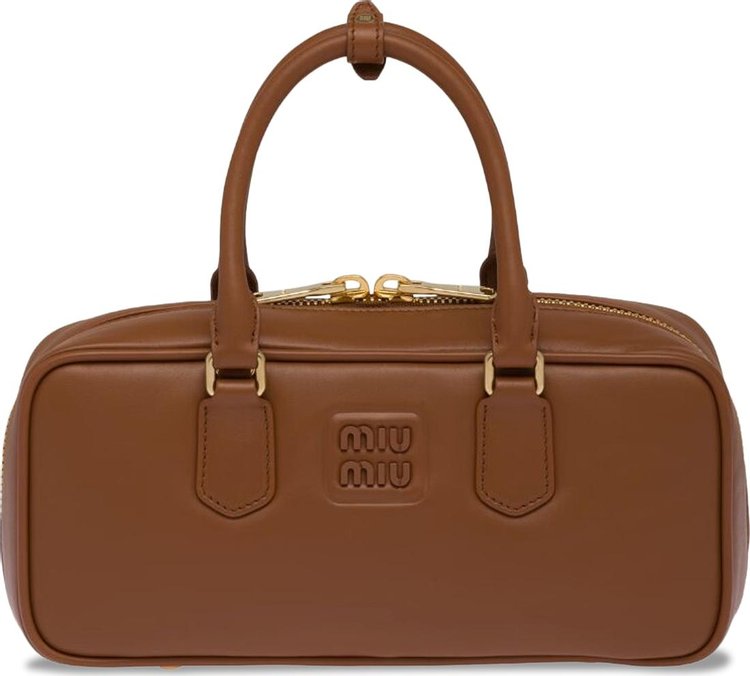 Miu Miu Leather Top Handle Bag 'Cognac'