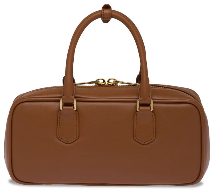 Miu Miu Leather Top Handle Bag Cognac