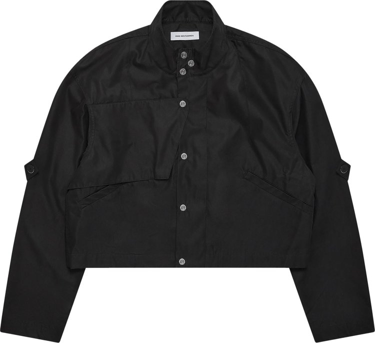 Buy Kiko Kostadinov Meno Cropped Jacket 'Black' - KKAW23J04 31 BLAC | GOAT