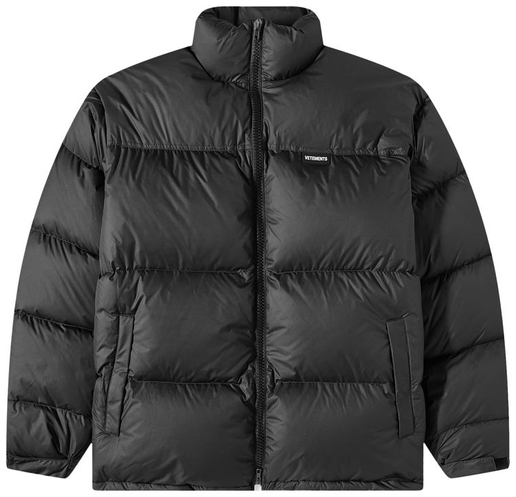Vetements Logo Puffer Jacket Black