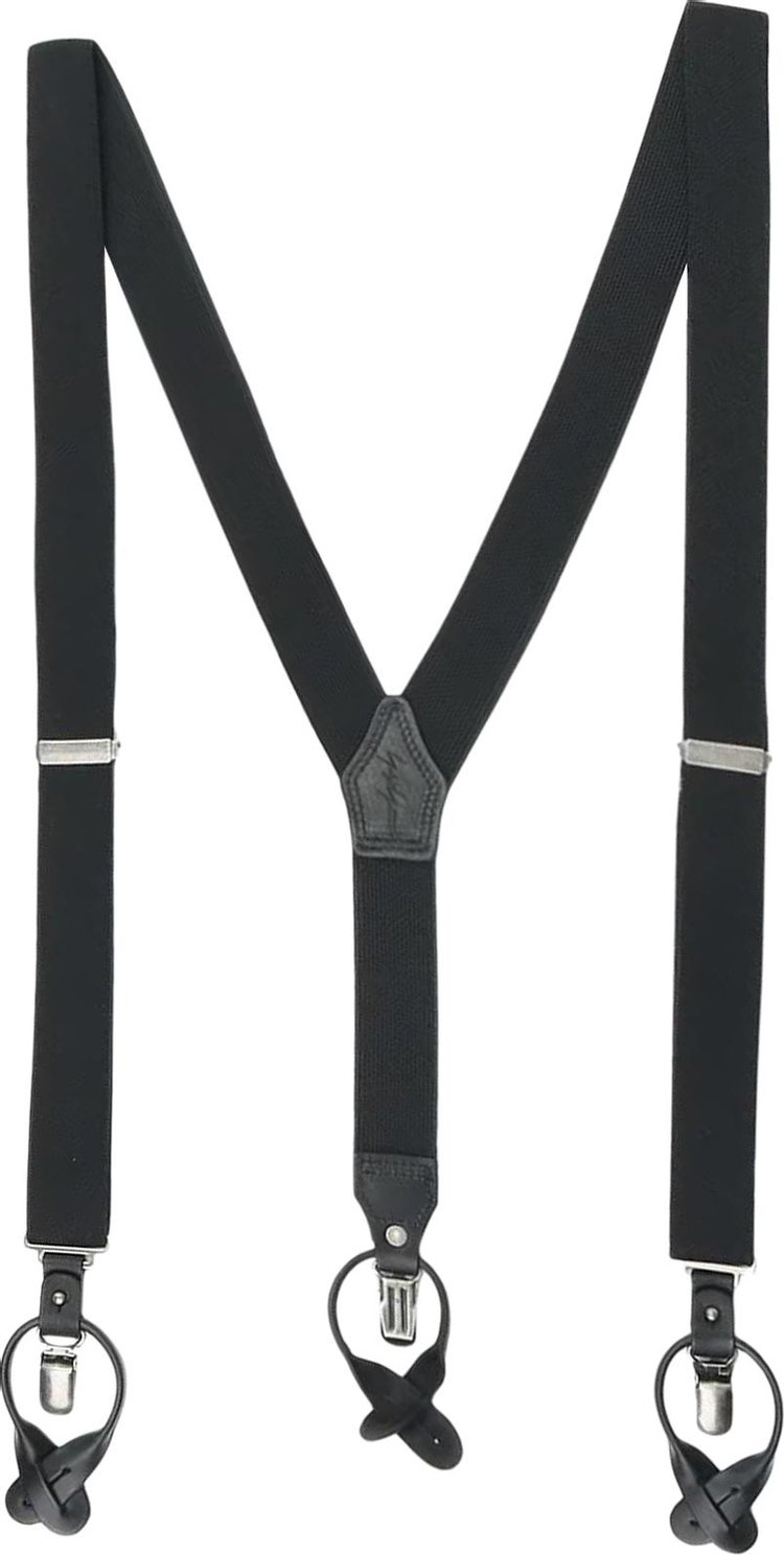 Yohji Yamamoto Pour Homme 30mm Clip Hook On Suspenders 'Black'