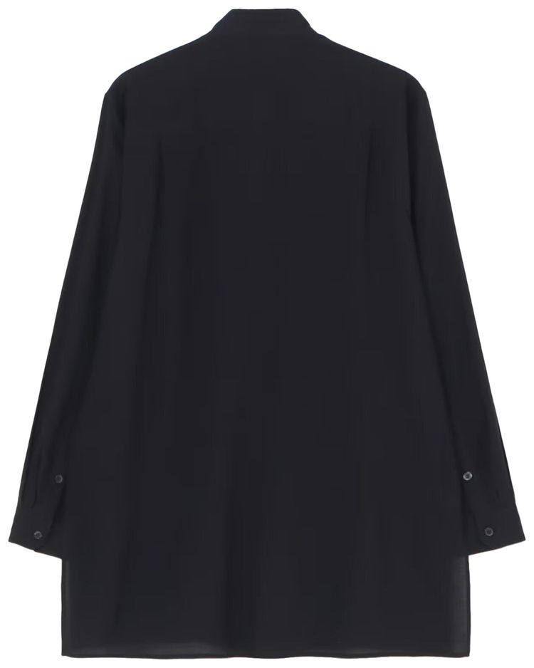 Yohji Yamamoto Pour Homme Mandarin Collar Panel Shirt Black