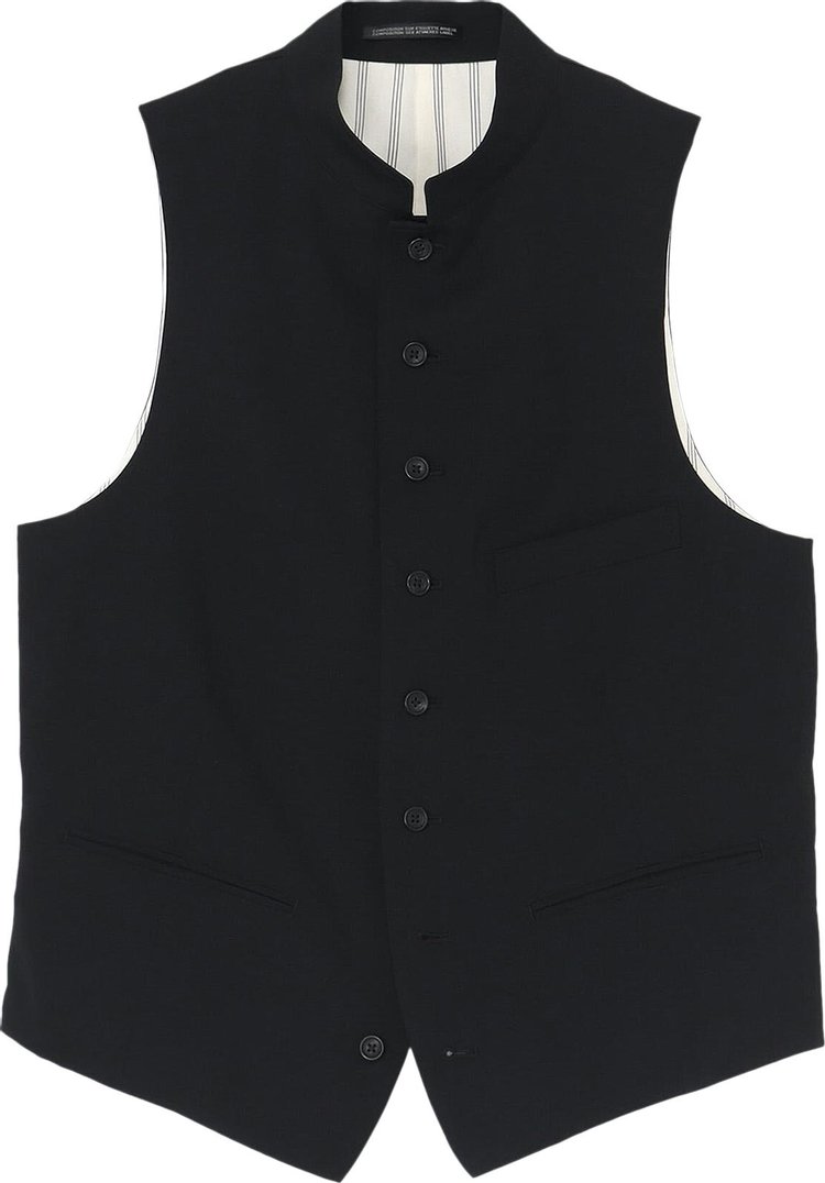 Yohji Yamamoto Pour Homme Y Stand Collar Vest 'Black'