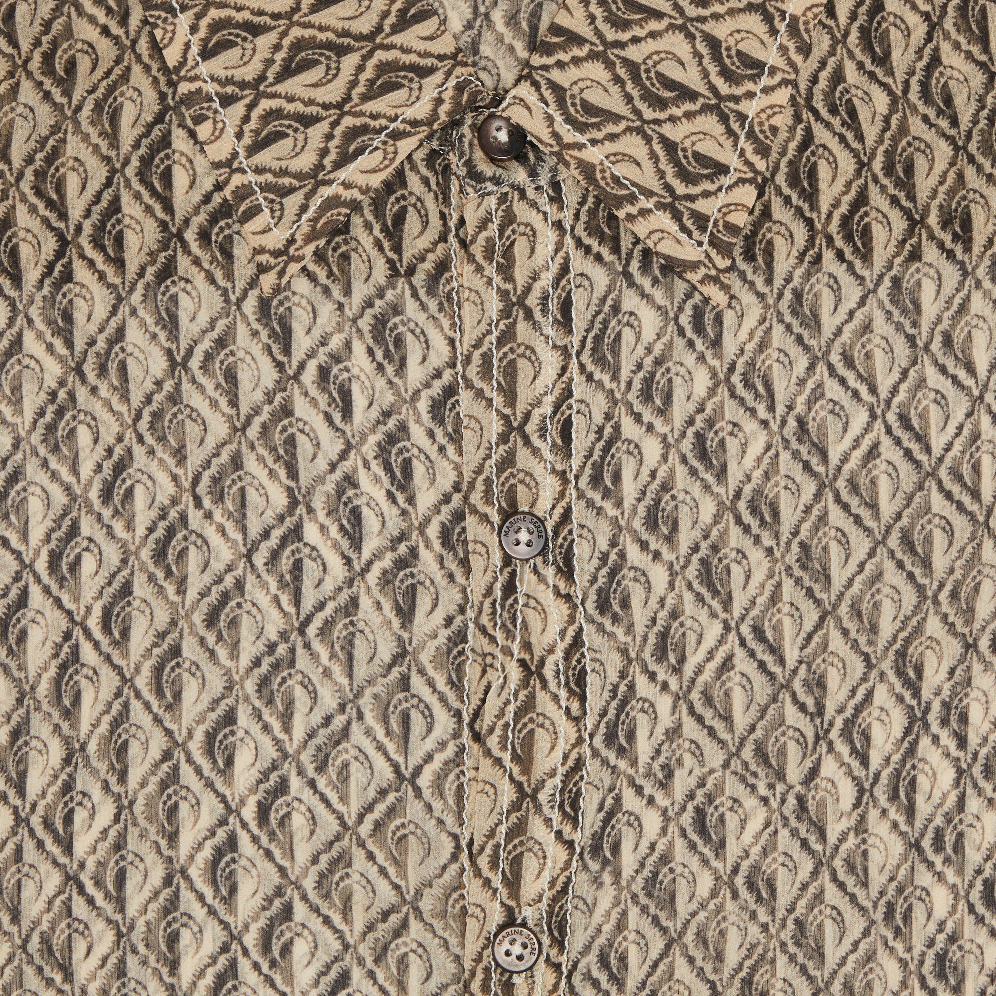 Buy Marine Serre Moon Diamant Silk Crepon Button Up Shirt