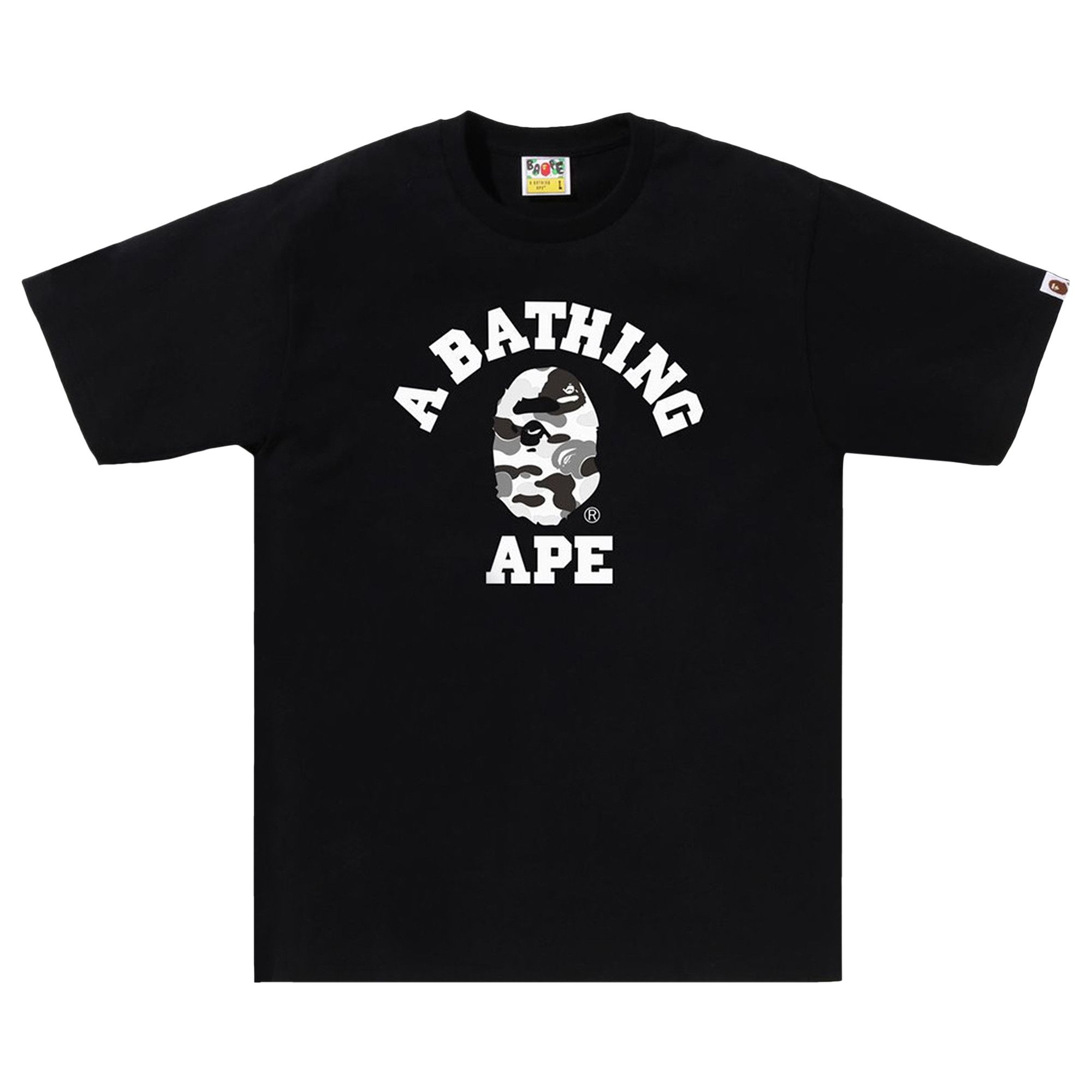 Buy BAPE ABC Camo College Tee 'Black/Grey' - 1J80 110 008 BLACK