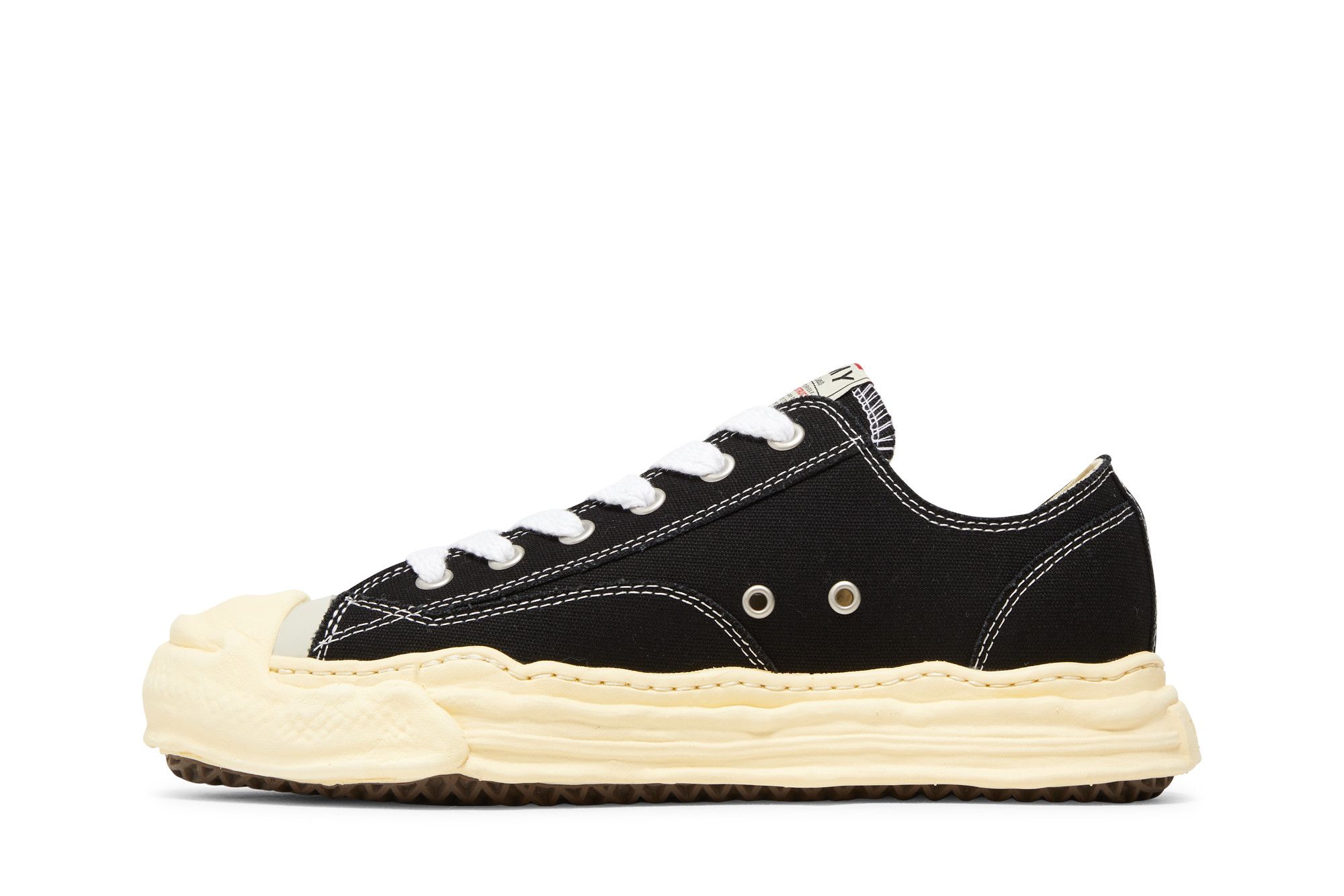 Size 10.0 Maison Mihara Yasuhiro Hank Vintage Sole Canvas Low 'Black'