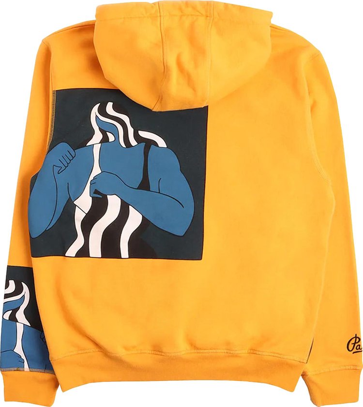 Parra Self Defense Hooded Sweatshirt Burned Yellow