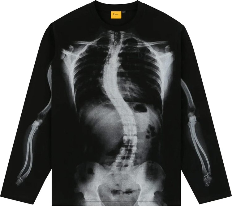 Dime Wave Bones Terry Long-Sleeve Shirt 'Black'