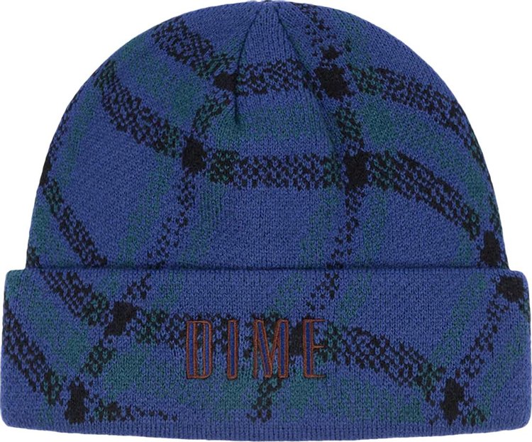 Dime Wavy Plaid Cuff Beanie Teal