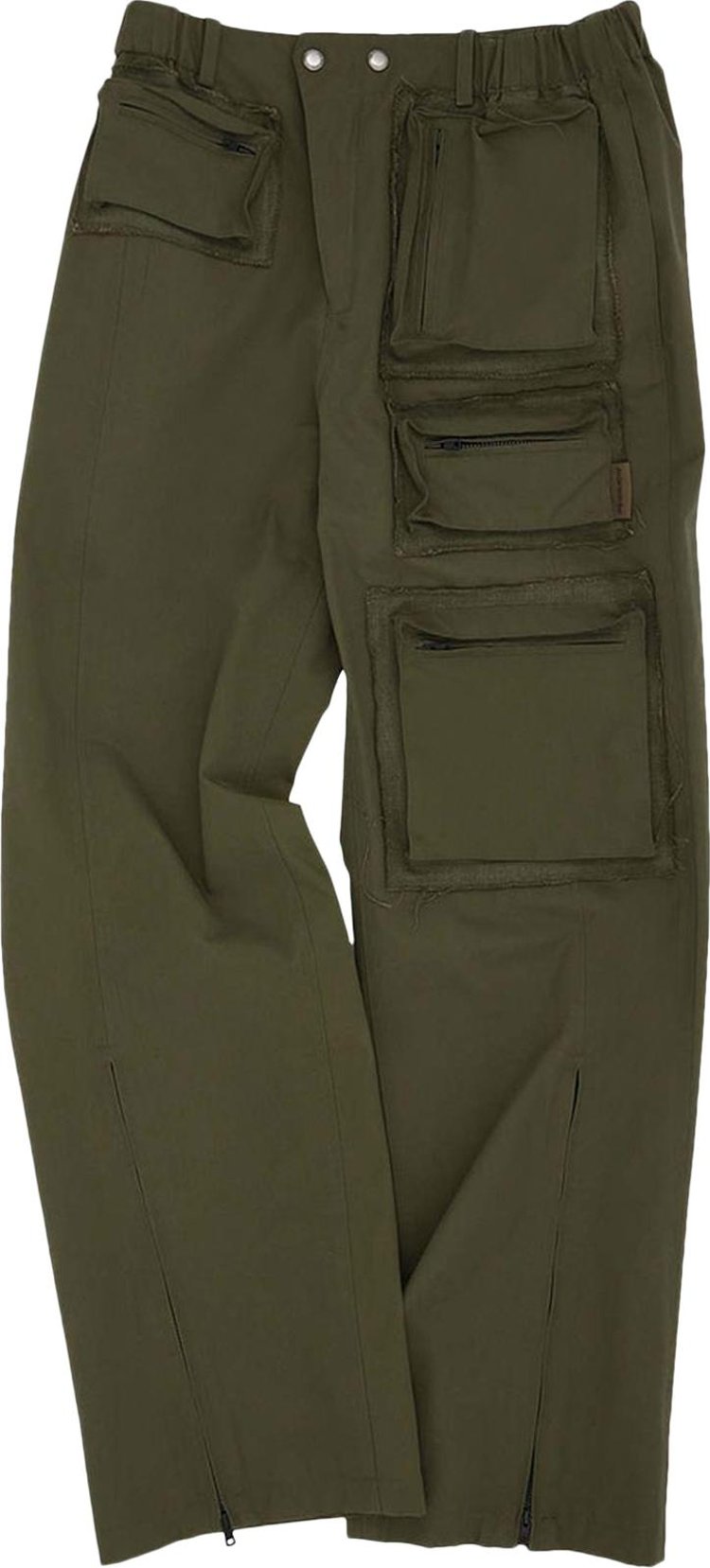 Andersson Bell Raw Edge Multi Pocket Pants 'Khaki'