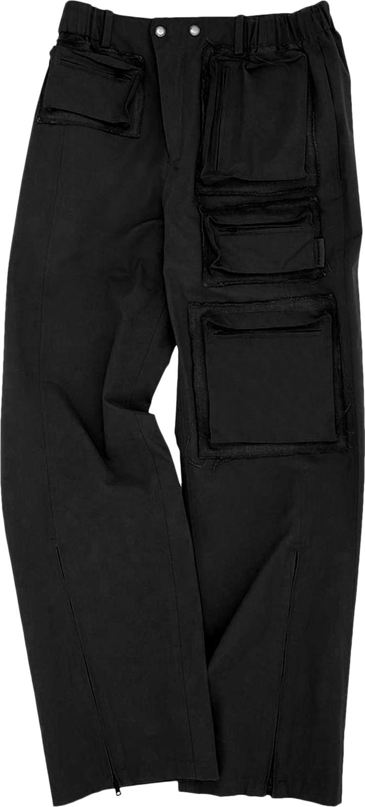 Andersson Bell Raw Edge Multi Pocket Pants 'Black'