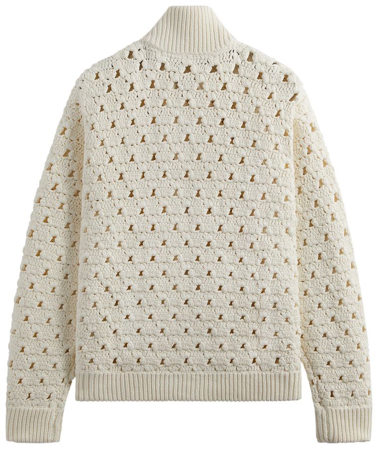 Kith Highland Crochet Knit Wyona Full Zip Sandrift