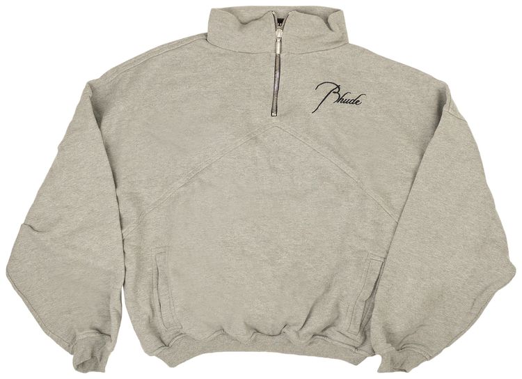 Rhude Quarter Zip Hoodie Grey
