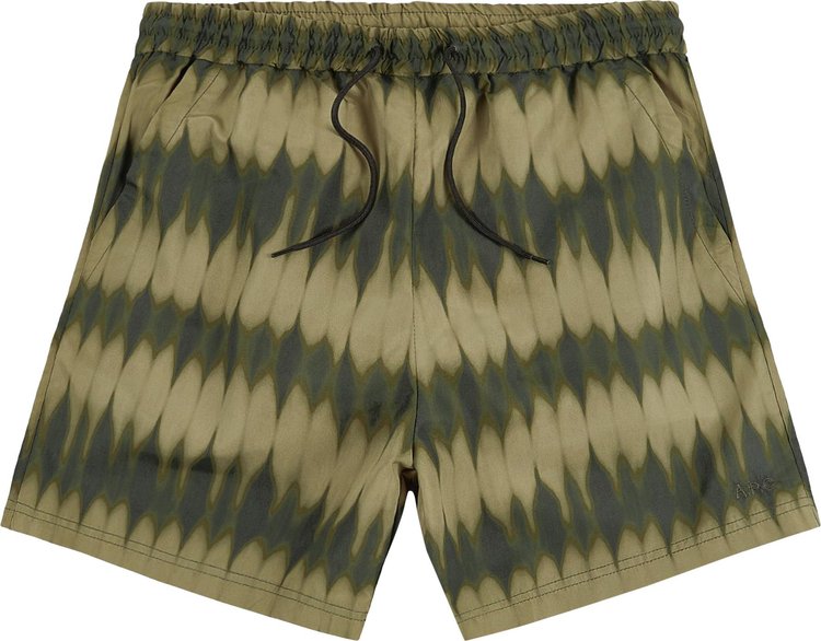A.P.C. Bobby Tie Dye Swim Shorts 'Khaki'