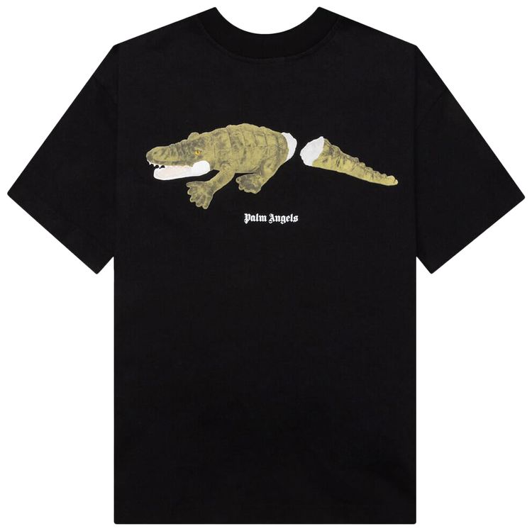 Palm Angels Kids Crocodile Print T Shirt BlackGreen