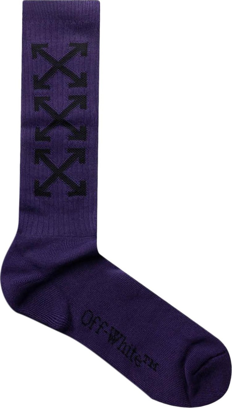 Off White Arrow Bookish Medium Socks PurpleBlack