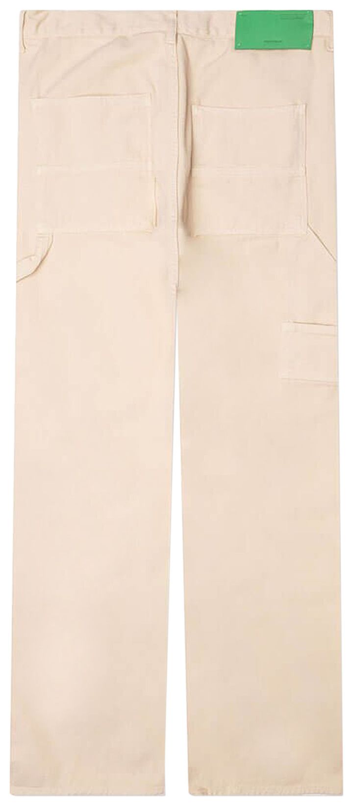 Off White Straight Leg Varsity Hammer Flare Denim Jeans WhiteGreen