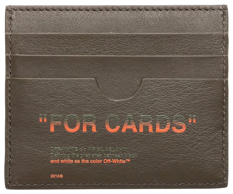 Off White Quote Card Case Military Orange