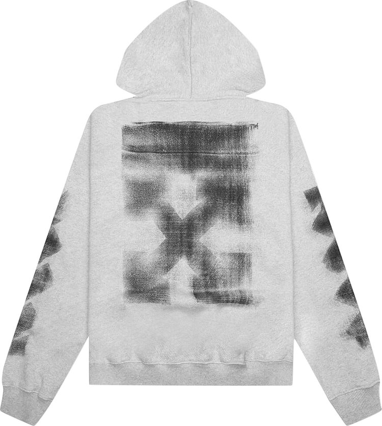 Off White Jumbo Arrow Boxy Hoodie Melange GreyBlack