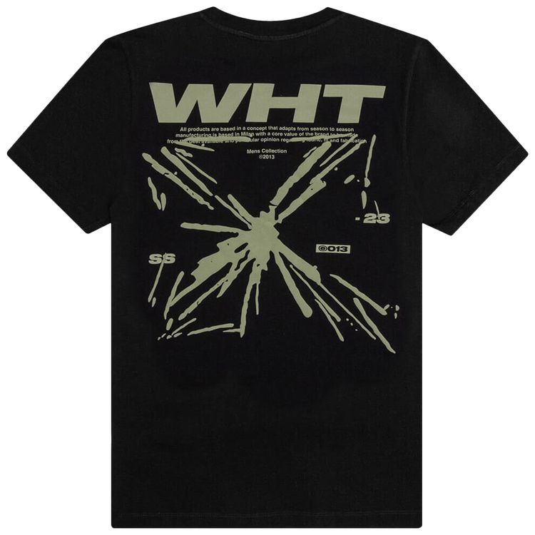 Off White Splashy Arrow Slim Short Sleeve Tee BlackBeige