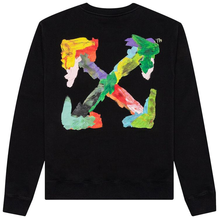 Off White Brush Arrow Slim Crewneck BlackMulticolor