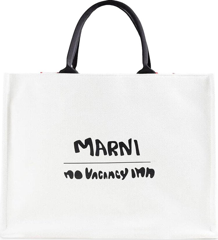 Marni x No Vacancy Inn Bey Tote Bag 'Shell/Black'