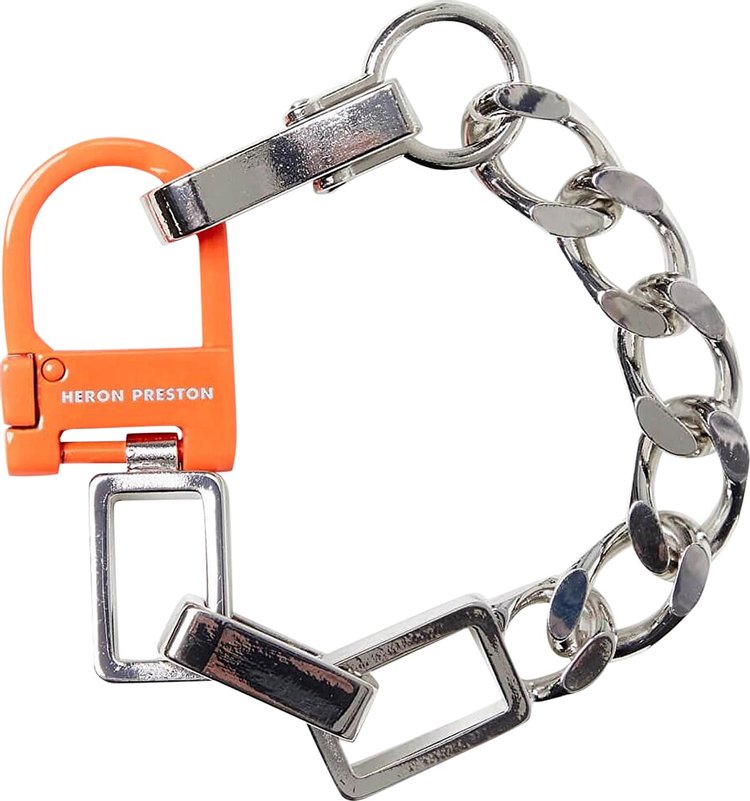 Heron Preston Multi Chain Square Bracelet 'Silver/Orange'