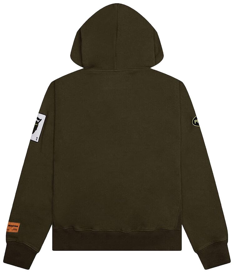 Heron Preston Racing Hoodie Dark Olive
