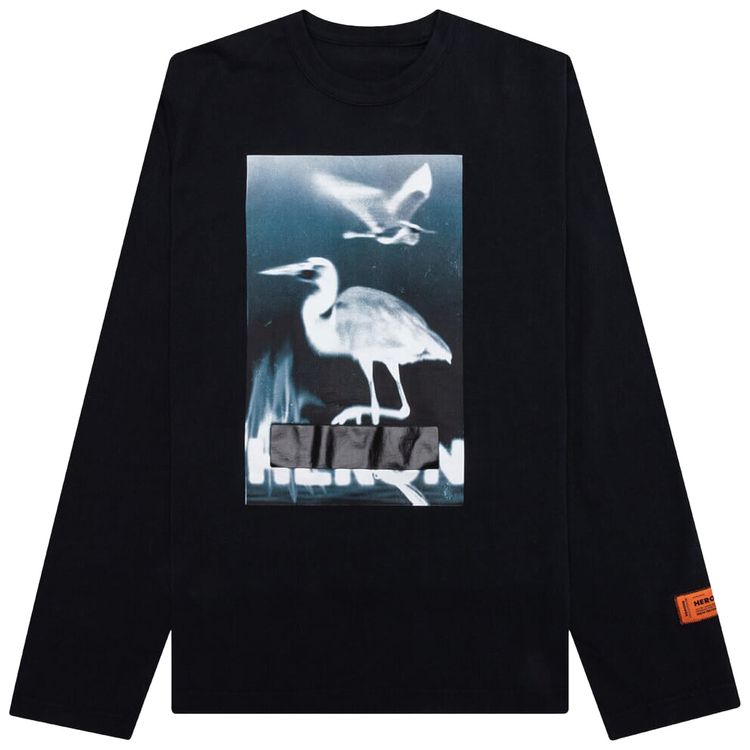 Heron Preston Censored Heron Long Sleeve Tee BlackWhite