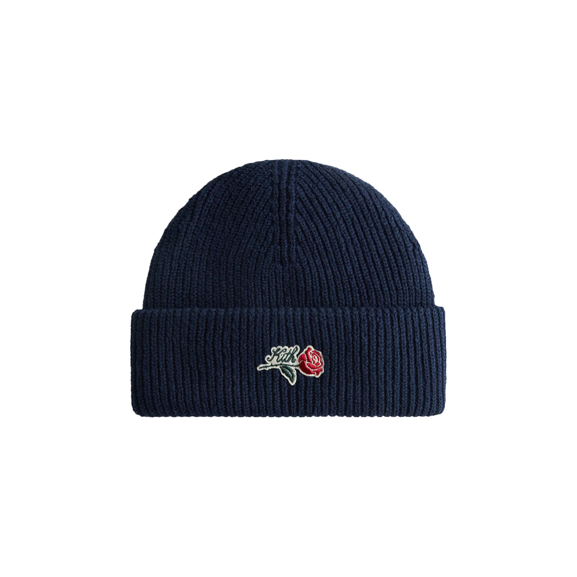 Buy Kith Script Rose Felt Embroidery Cotton Beanie 'Nocturnal