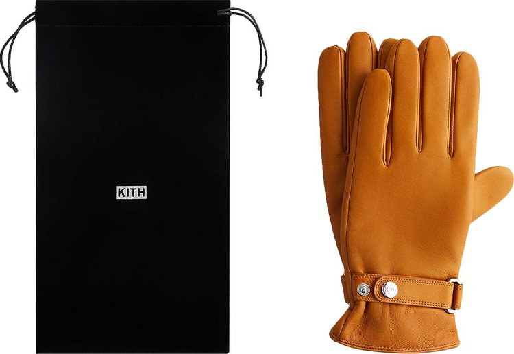 Kith Manhattan Leather Gloves Desert