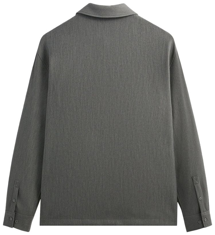 Kith Double Weave Boxy Collared Overshirt Medium Heather Grey