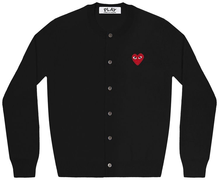 Comme des Garcons PLAY Heart Cardigan Black