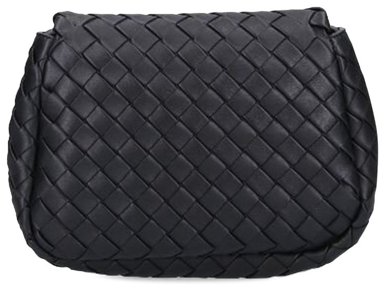 Bottega Veneta Cobble Intrecciato Small Messenger Bag BlackSilver