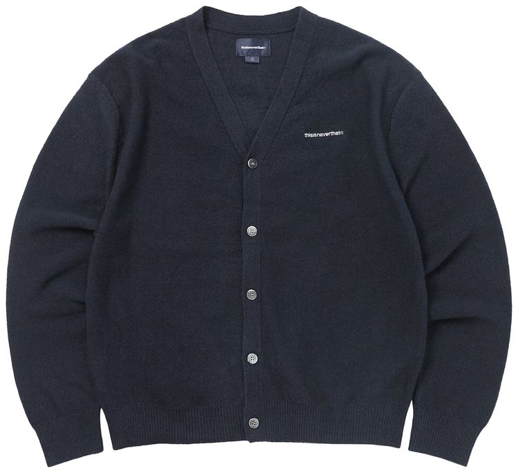 thisisneverthat T Logo Boucle Cardigan Navy