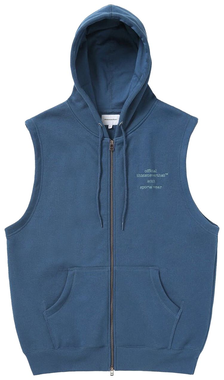 thisisneverthat Sleeveless Zip Hoodie Light Navy