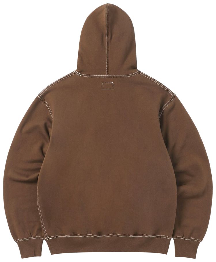 thisisneverthat Contrast Stitch Hoodie Brown