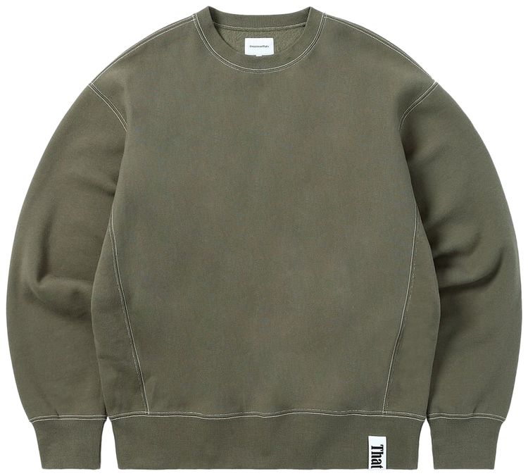 thisisneverthat Contrast Stitch Crewneck Olive