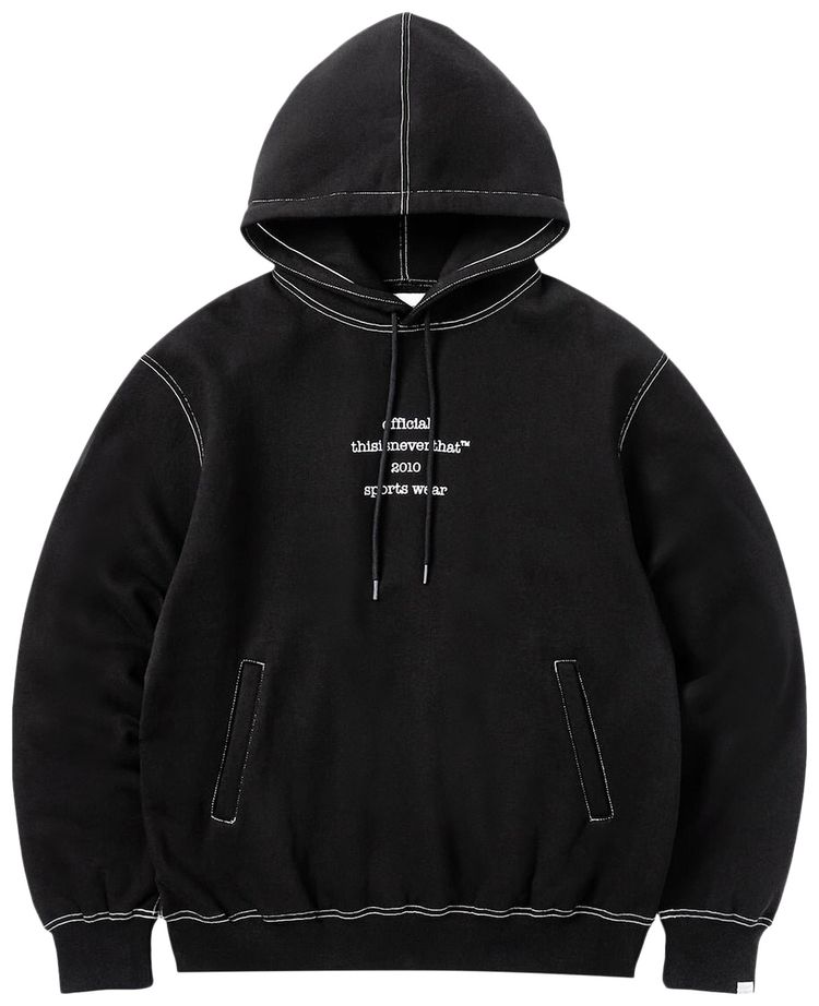 thisisneverthat Contrast Stitch Hoodie Black