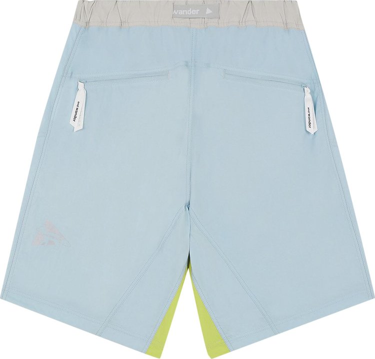 And Wander x Maison Kitsune Hiking Short Light Blue