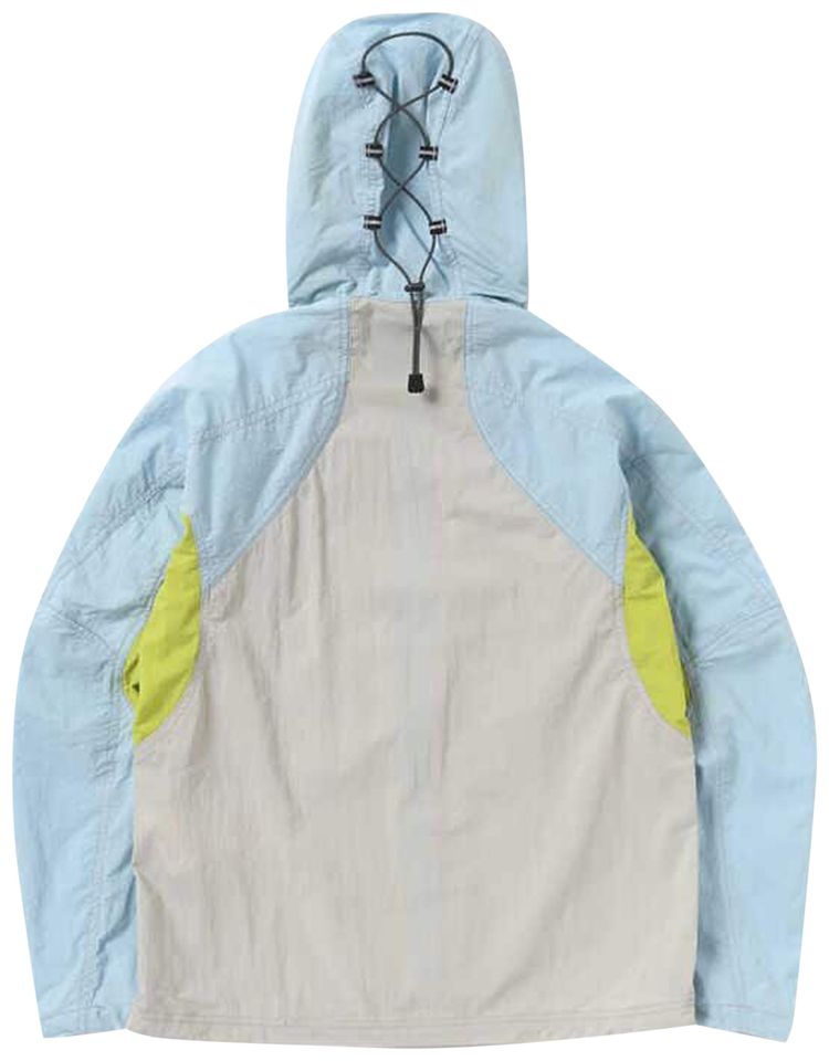 And Wander x Maison Kitsune Hiking Hooded Jacket Light Blue