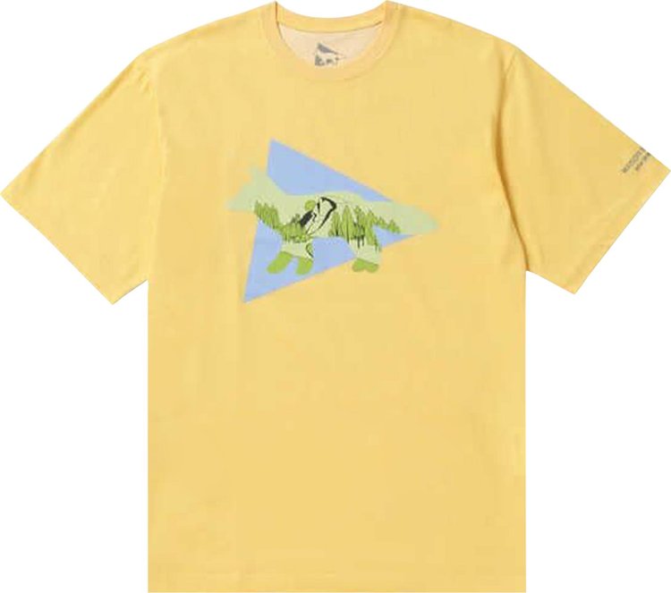 And Wander x Maison Kitsune Triangle T-Shirt 'Yellow'