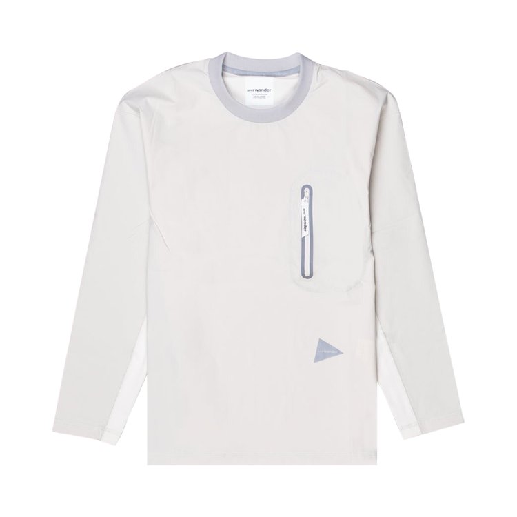 And Wander Cool Touch Pocket Long-Sleeve Tee 'Light Beige'