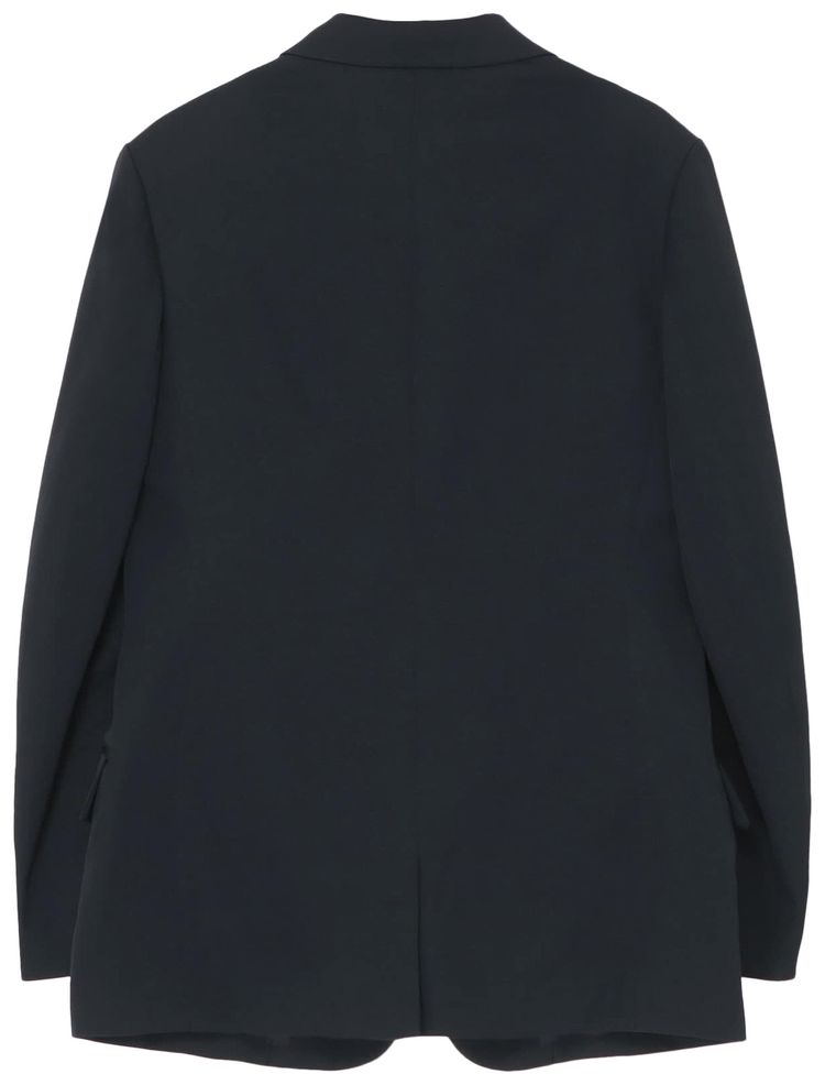 Yohji Yamamoto Pour Homme Fold Over Peak Lapel Jacket Black