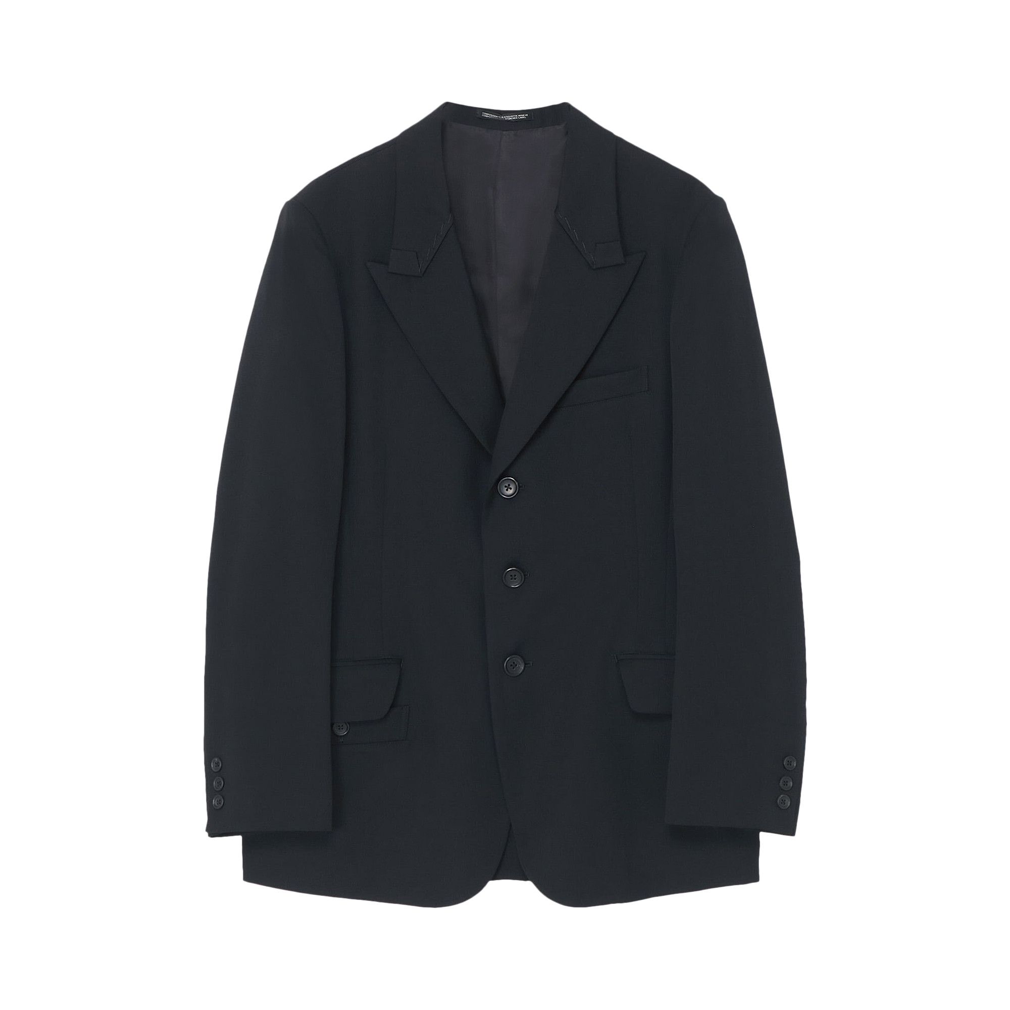 Buy Yohji Yamamoto Pour Homme Fold Over Peak Lapel Jacket