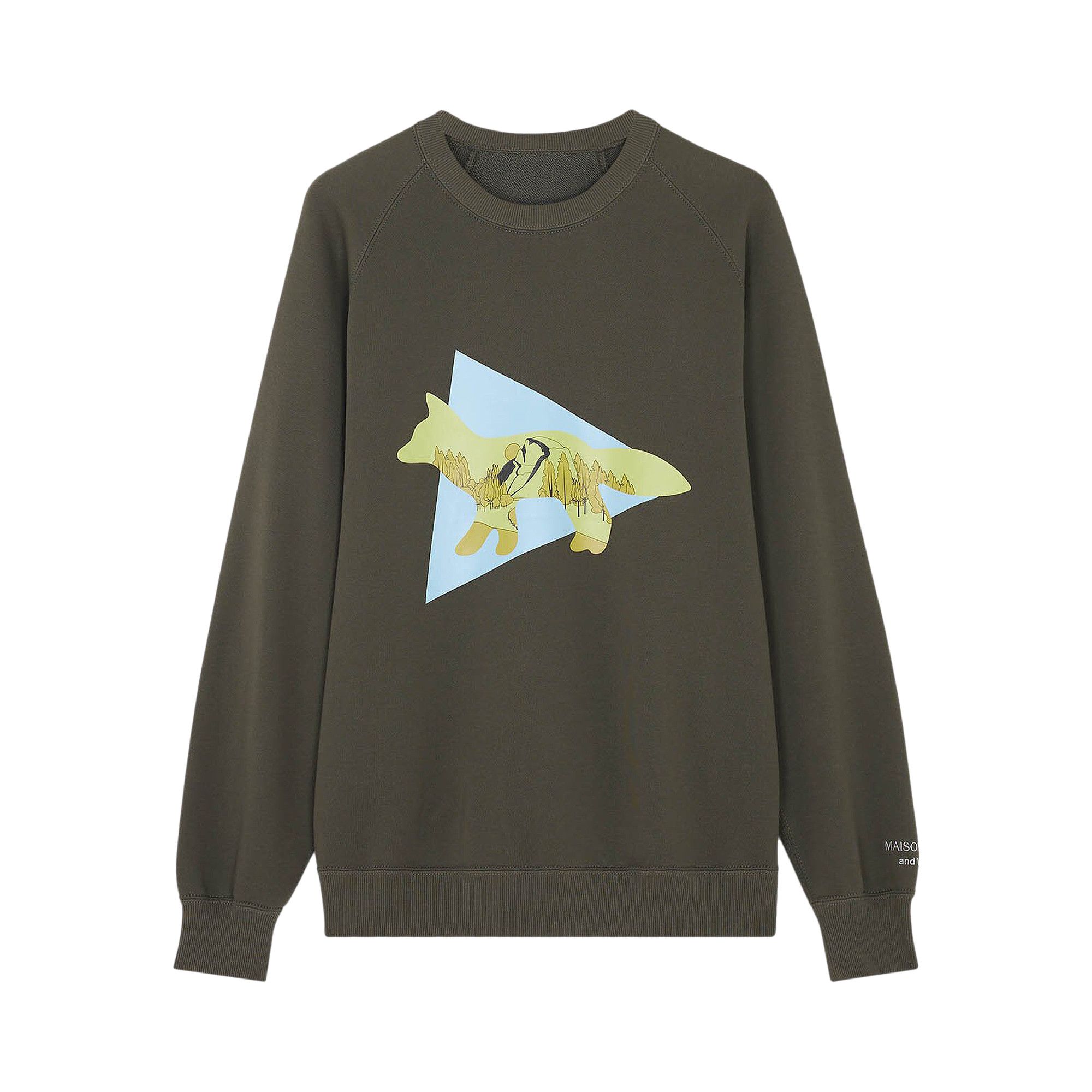 Buy And Wander x Maison Kitsune Triangle T-Shirt 'Khaki