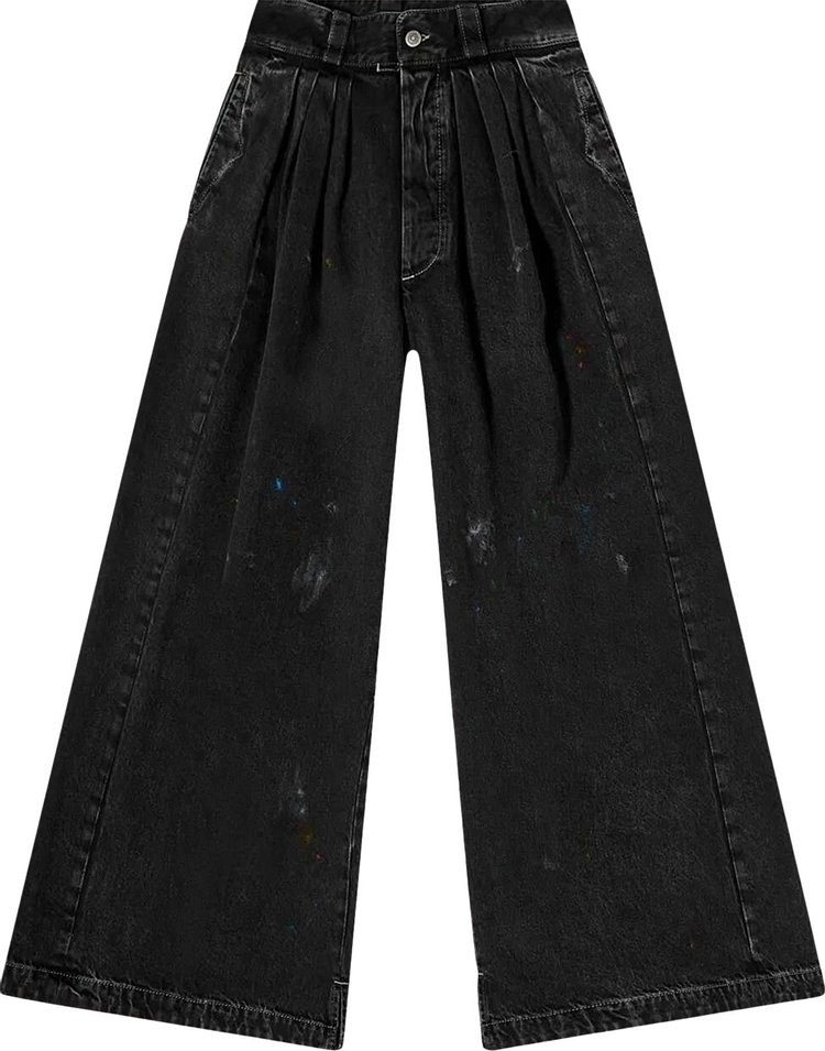 Buy Maison Margiela Pleated Wide Leg Pants 'Black' - S51KA0575 S30842 ...